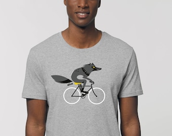 T-Shirt Männer Wolf Fahrrad T-Shirt Wolf Shirt