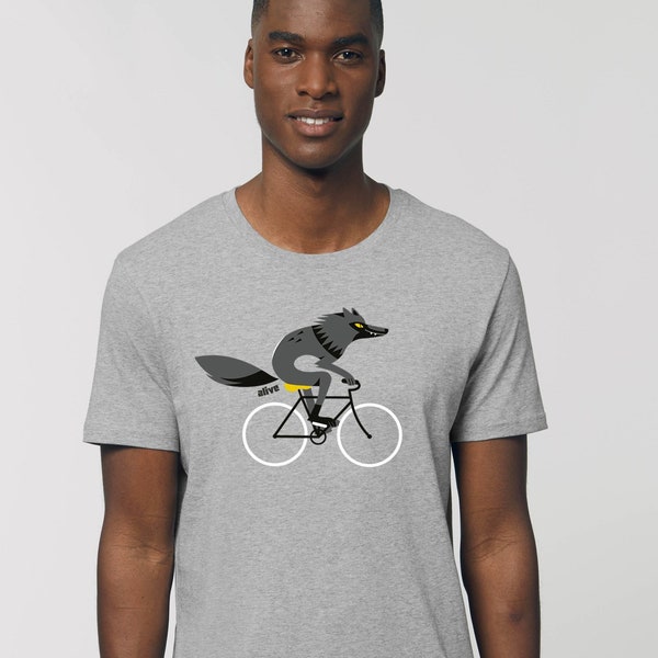 T-Shirt Männer Wolf Fahrrad T-Shirt Wolf Shirt