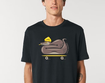 T-Shirt Männer Schlange Skate Skateboard Snake T-Shirt Mann