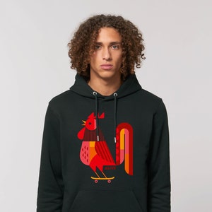 ROLLIN ROOSTER Hoody Boys (Black) Sweatshirt Hoody Hoodie Pullover Skateboard Skater Skate