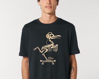 T-Shirt Männer Bird Skate skelett skeleton Shirt T-Shirt Mann