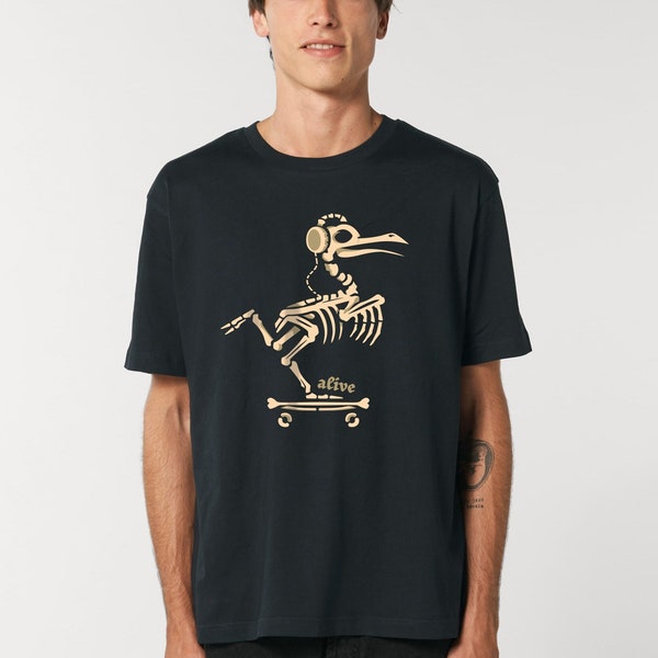 T-Shirt Männer Bird Skate skelett skeleton Shirt T-Shirt Mann