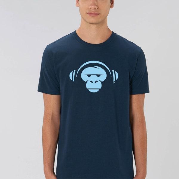 T-Shirt Mann Affe Kopfhörer Logo Männer