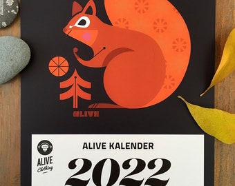 Tiere Kalender A4, lustiger Kalender, DIN A4 Wandkalender 2022, Tierkalender 2022, A4 Kalender, 12 Monate Kalender