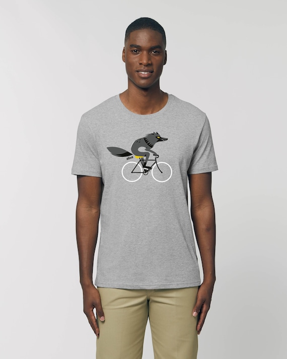 T-Shirt Männer Wolf Fahrrad T-Shirt Wolf Shirt
