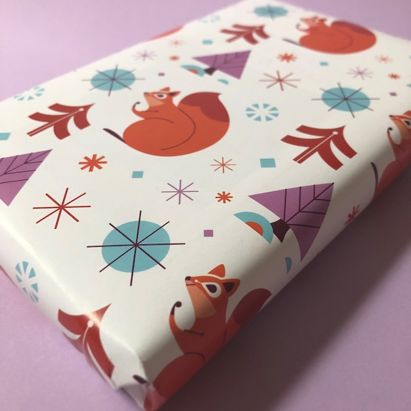 Geschenkpapier Eichhörnchen schönes Papier Squirrel Geschenkpapier