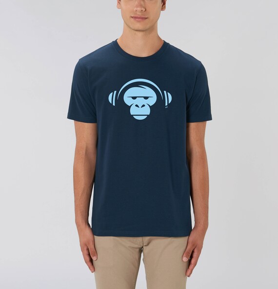 T-Shirt Mann Affe Kopfhörer Logo Männer