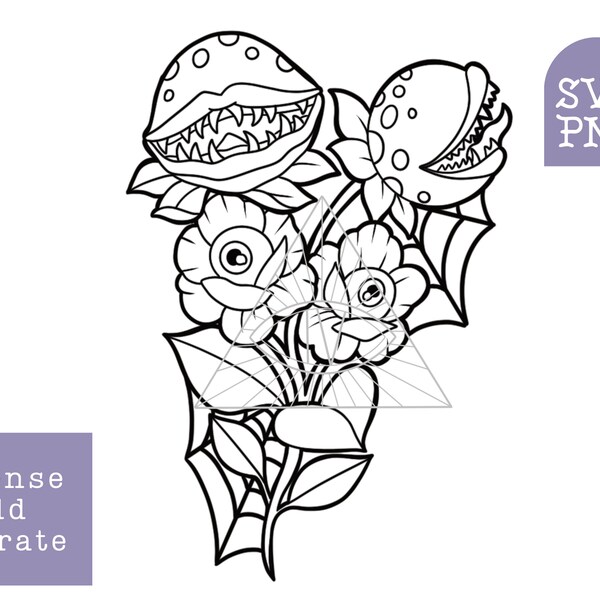 Little Shop of Horrors Audrey PNG SVG Digital Pattern Products Killer Plant Exotic Bundle | Laser Cut Files