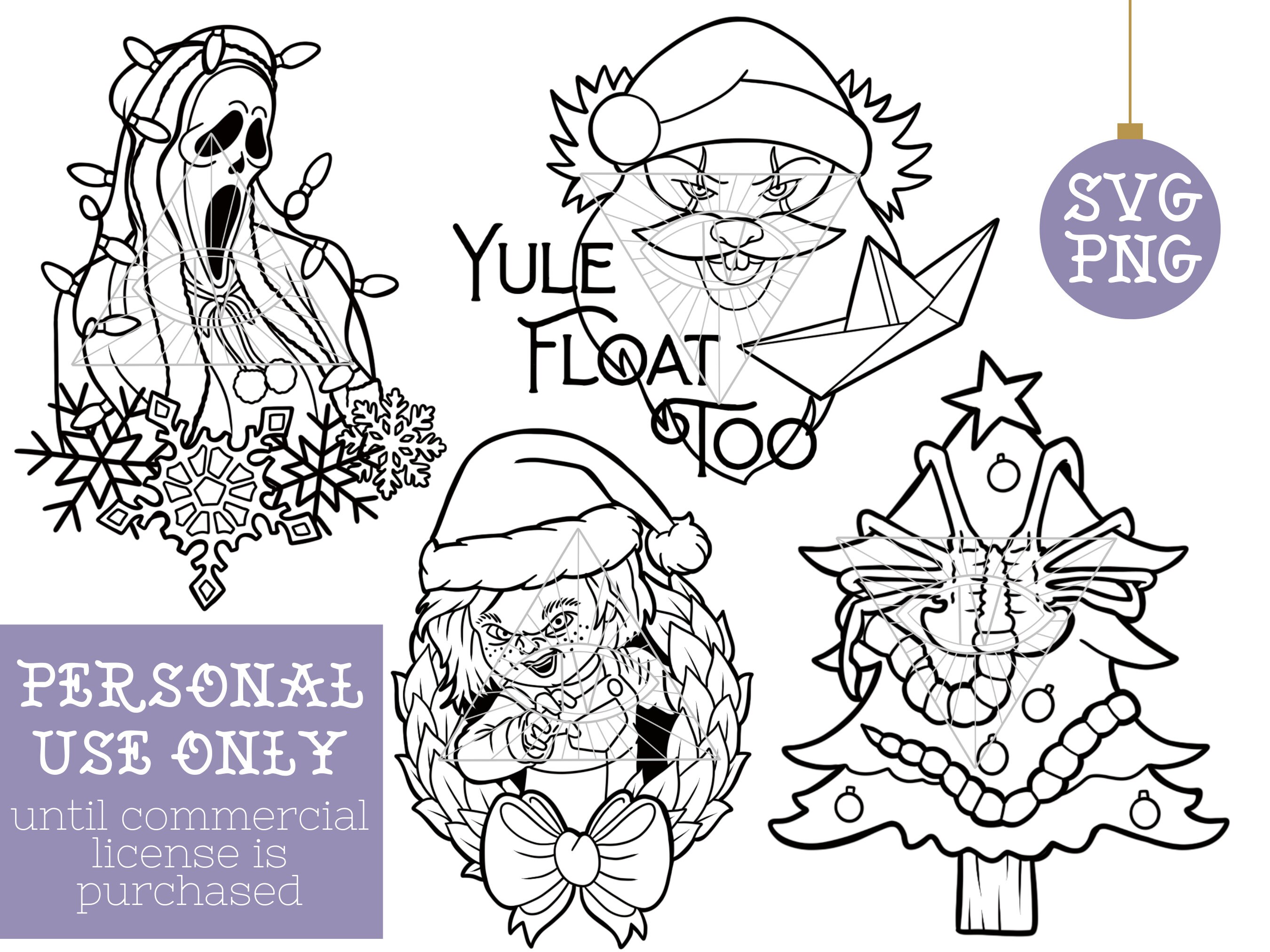 Horror Christmas SVG PNG Laser Cut Files Goth Creepmas - Etsy Australia