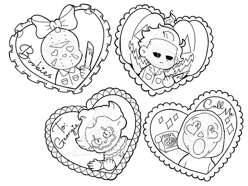 Classic Horror Valentines SVG PNG Cut Files Digital Graphics - Etsy