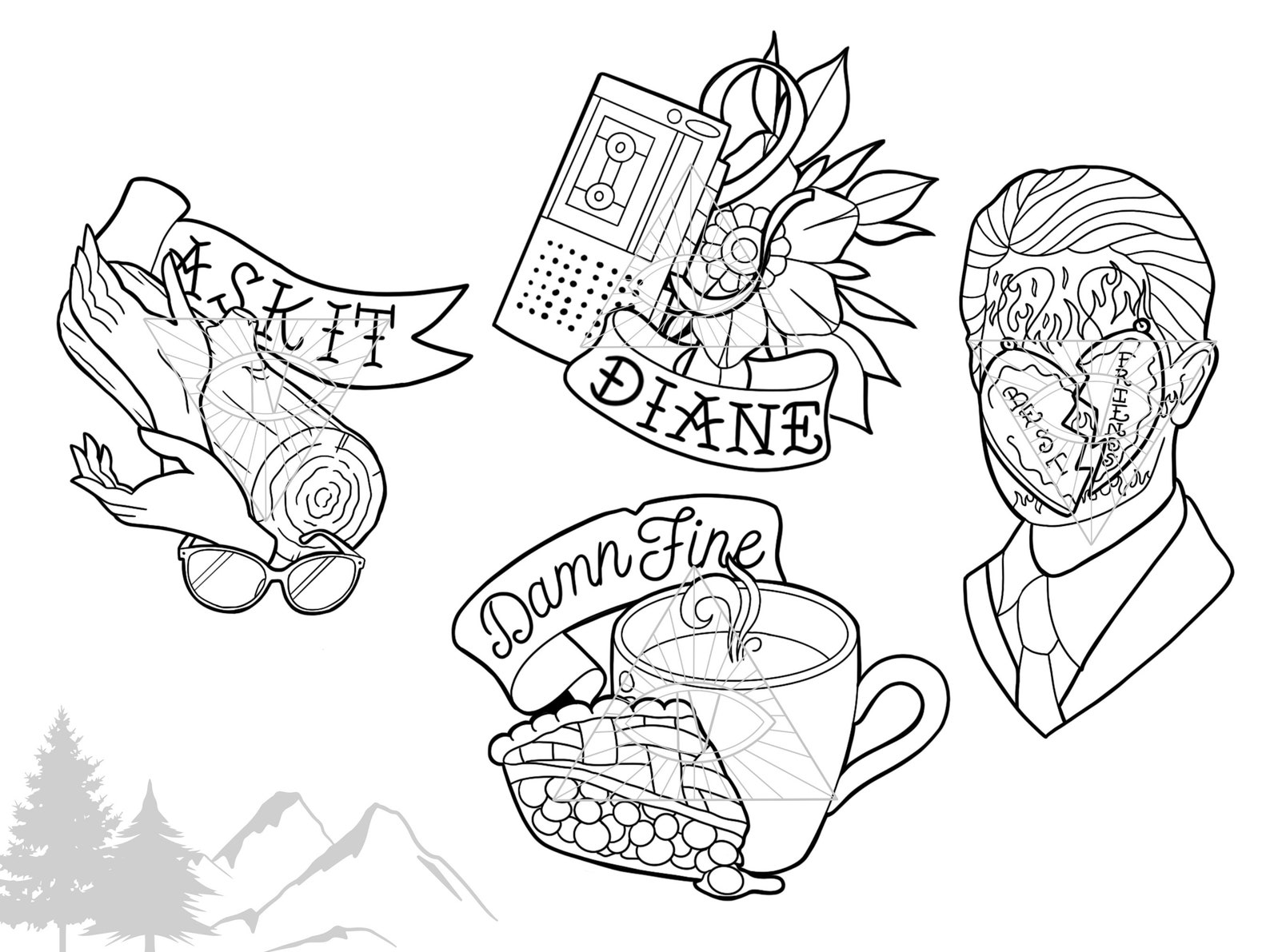 Twin Peaks SVG PNG Bundle Sublimation Clip Art Files: Dale - Etsy