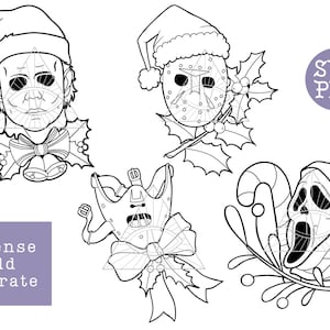 Classic Horror Christmas SVG PNG Characters Designs/Files Bundle for Sublimation Tattoo