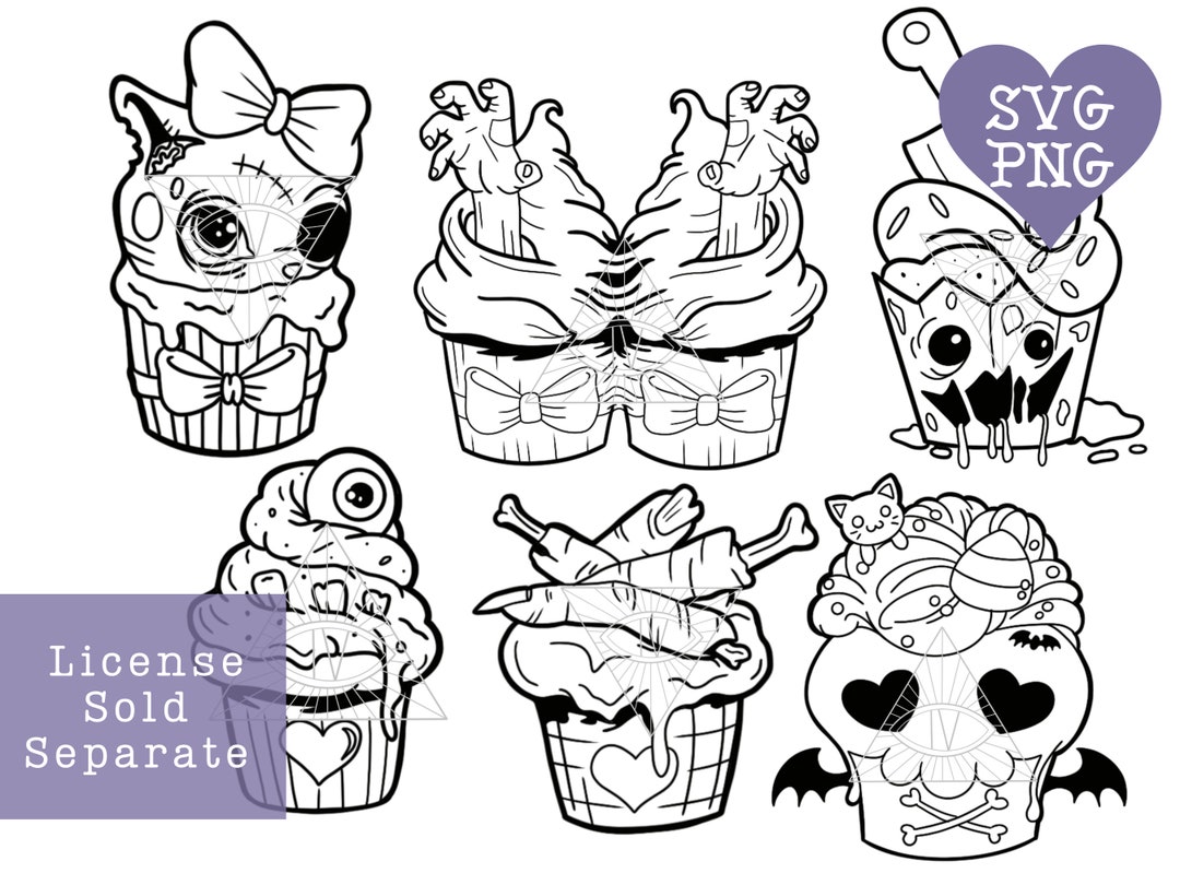 spooky-cute-cupcakes-goth-png-svg-clipart-files-etsy