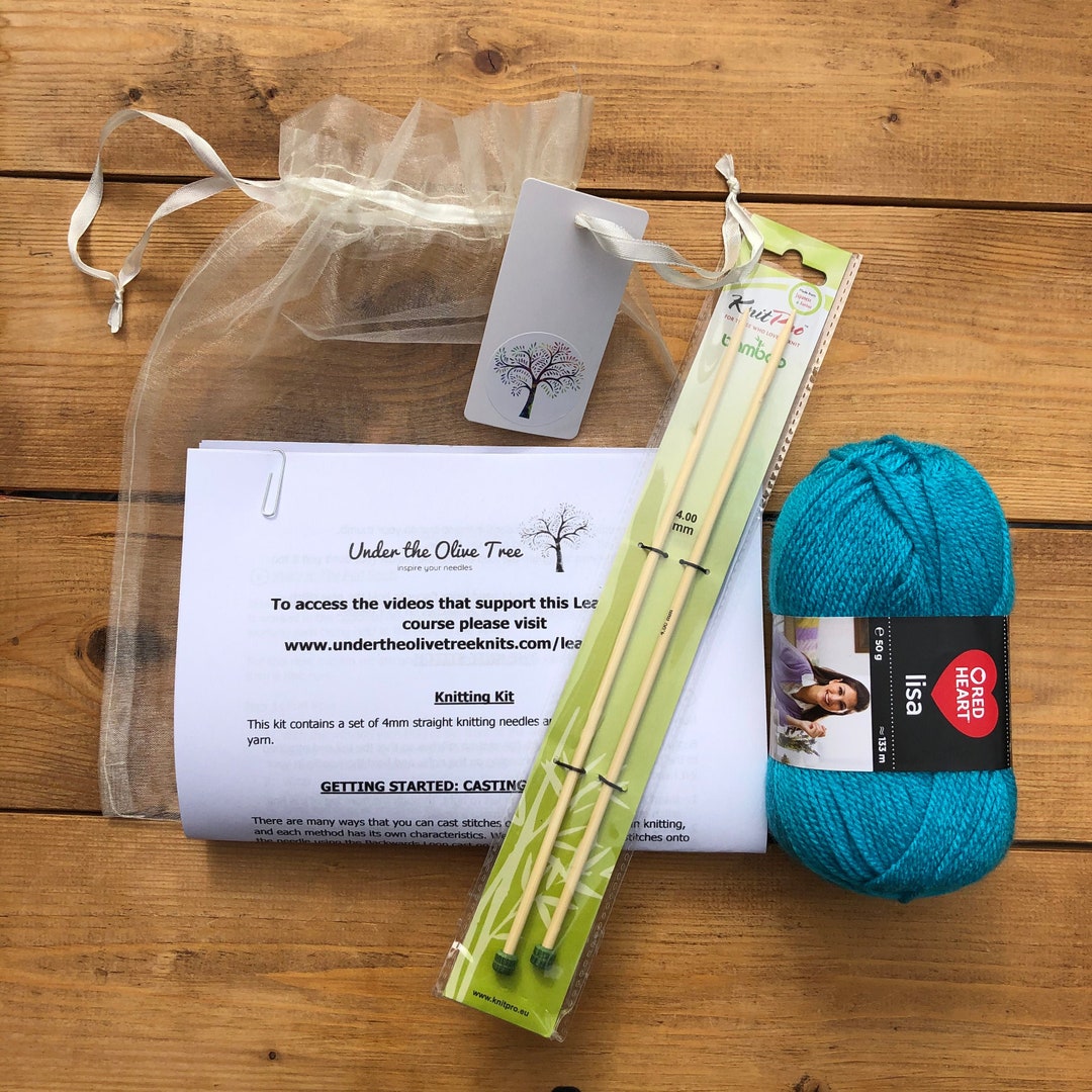 Learn How to Knit Starter Knitting Kit With Needles, Yarn and ...