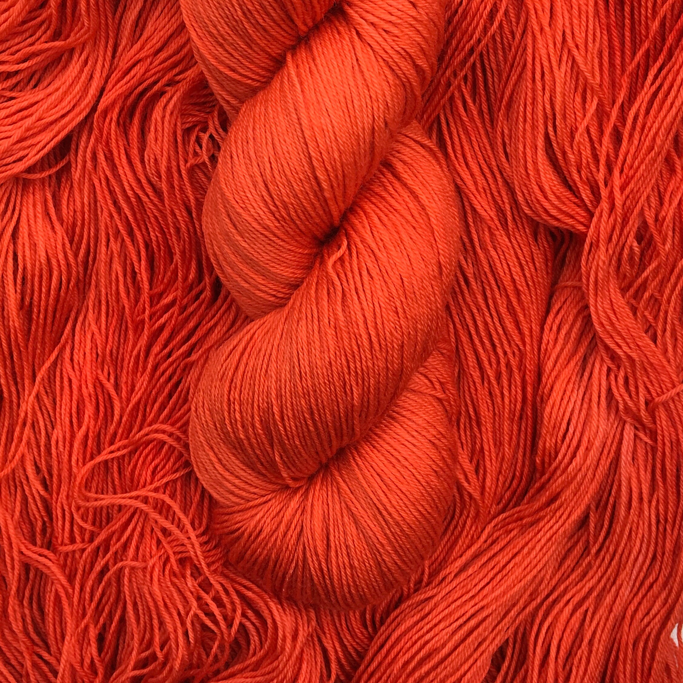 Bright Orange Hand Dyed Yarn for Knitting or Crochet lace Etsy