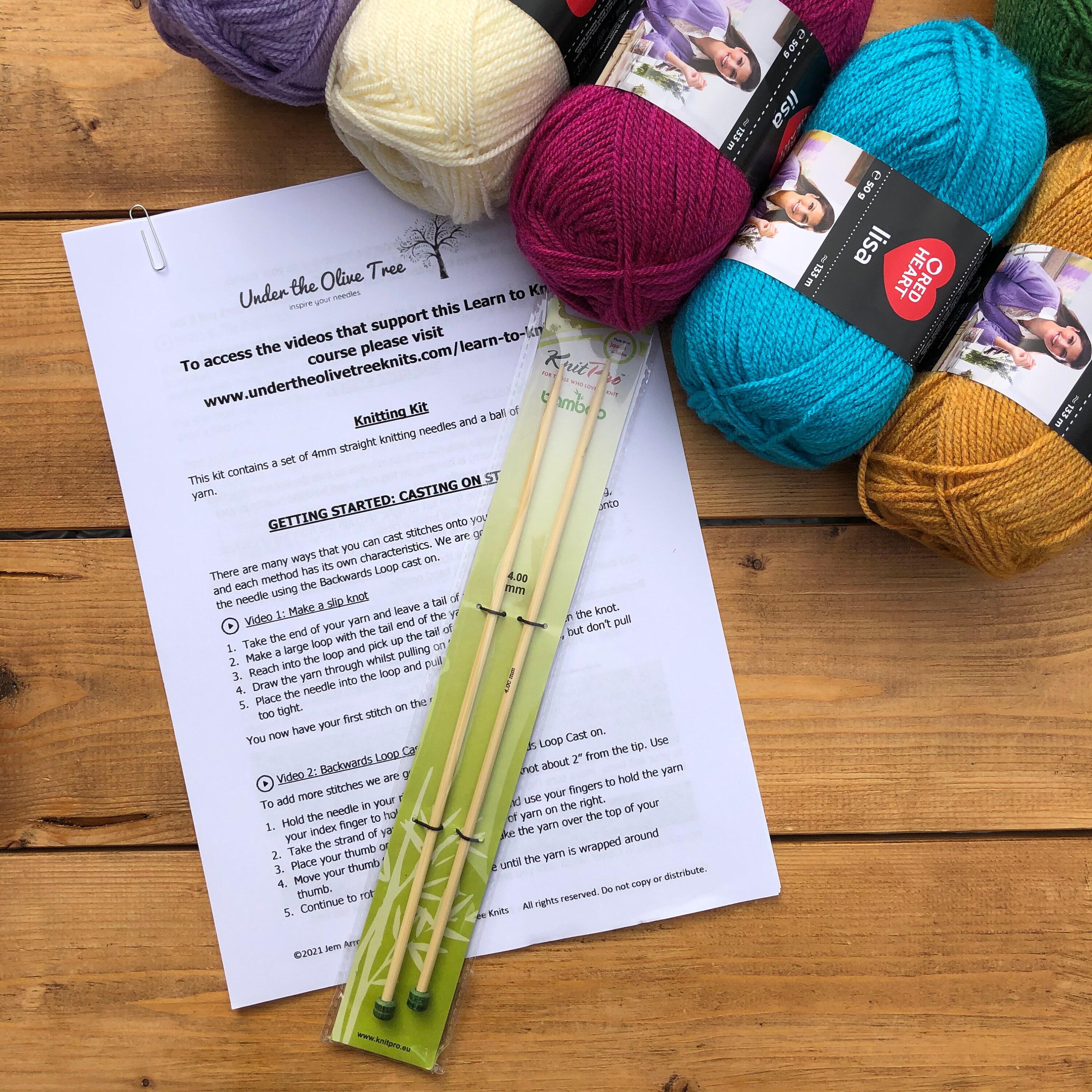 Learn How to Knit Starter Knitting Kit With Needles Yarn Etsy