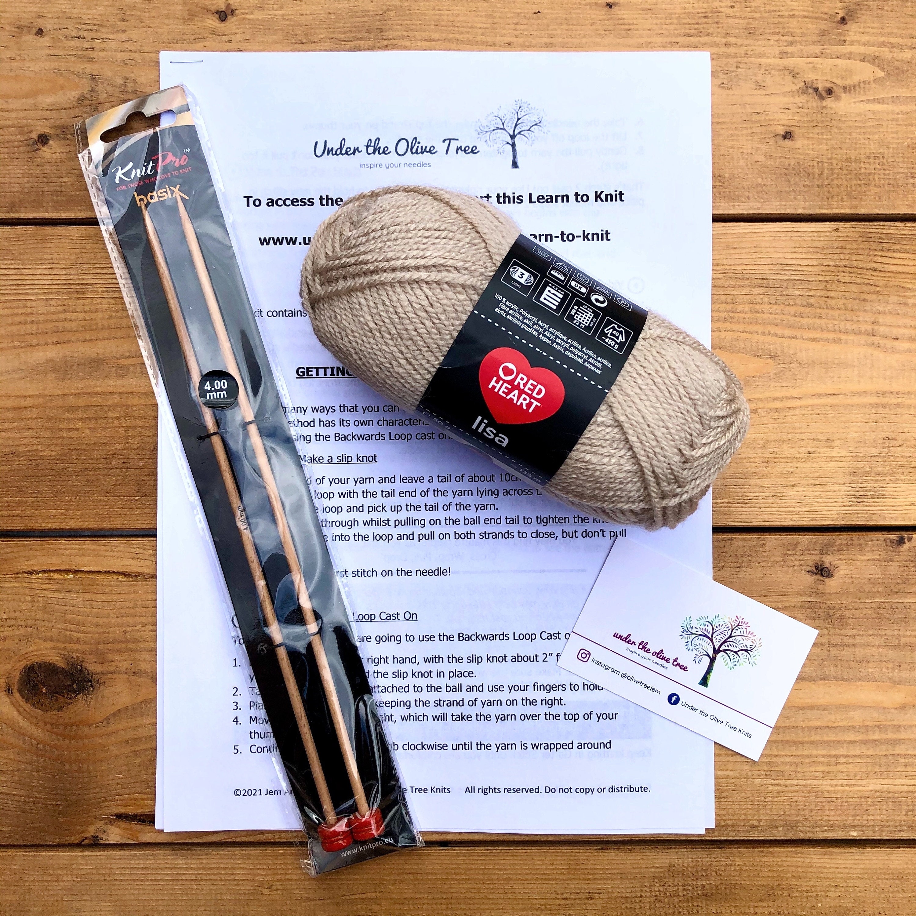 Learn How to Knit Starter Knitting Kit With Needles Yarn Etsy