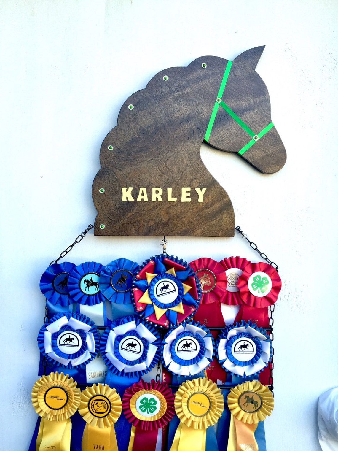 Deluxe Customized Horse Show Ribbon Display/award 3 Ribbon Etsy