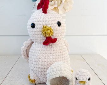 Crochet Mama and Baby Chicken and Egg