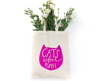 Cats before people tote bag • Cat lovers bag • crazy cat lady bag