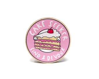 Cake Seeker pin badge • Cake lovers badge • Bakers badge