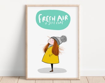 Fresh Air is self care print • Mental health art print