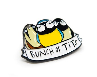 Bunch of tits enamel pin badge • British bird pin badge • Tits pin badge