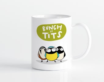 Bunch of tits Mug • Garden birds mug • Birds tea mug • Blue tit cup