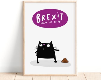 Brexit black cat print