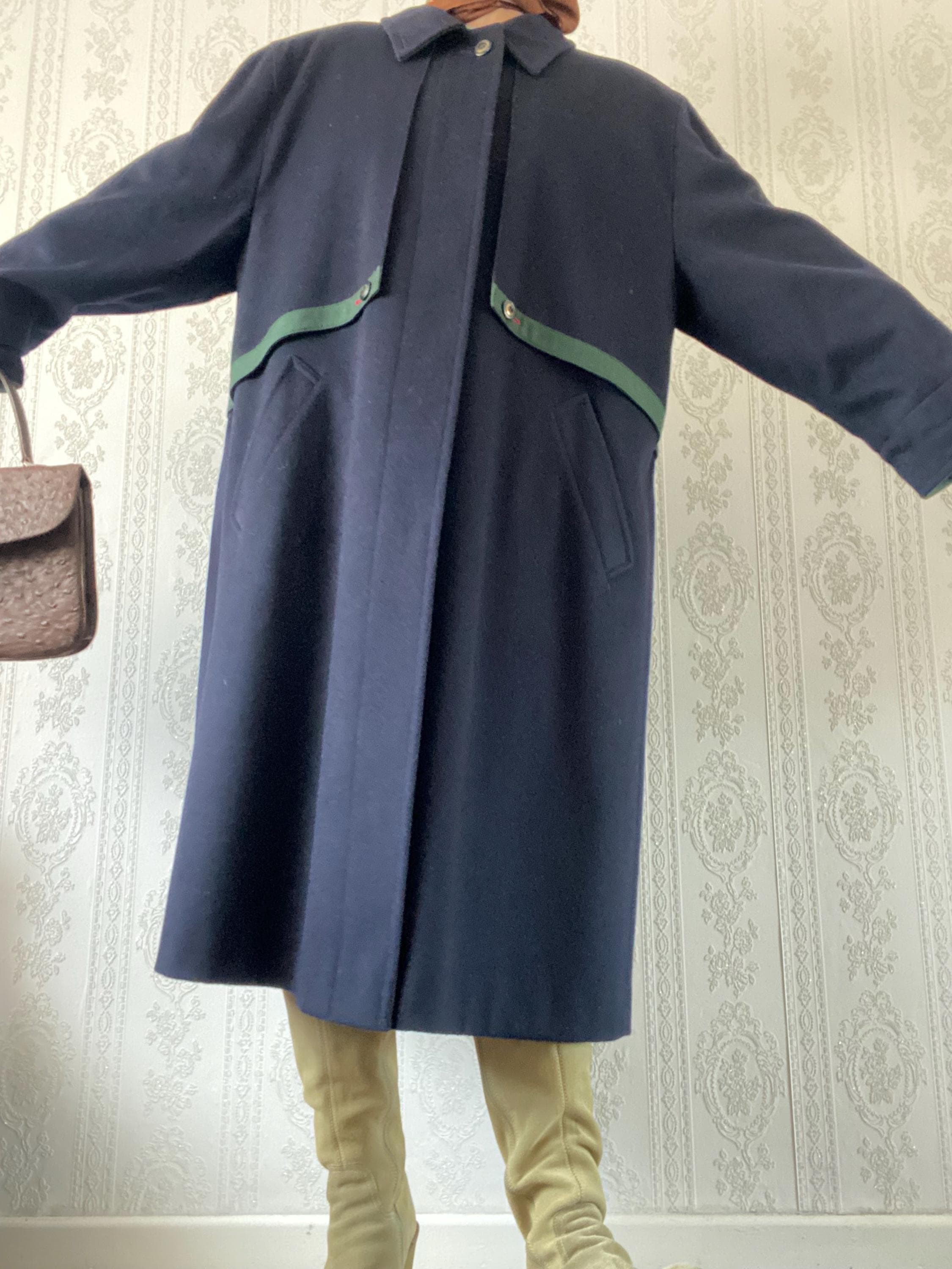 Lodenfrey, Vintage Navy Blue LODENFREY Wool Folklore Coat/ L