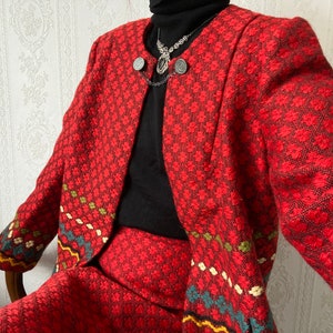 Vintage Hand woven Wool Skirt Suit/ Trachten/ Set/ M