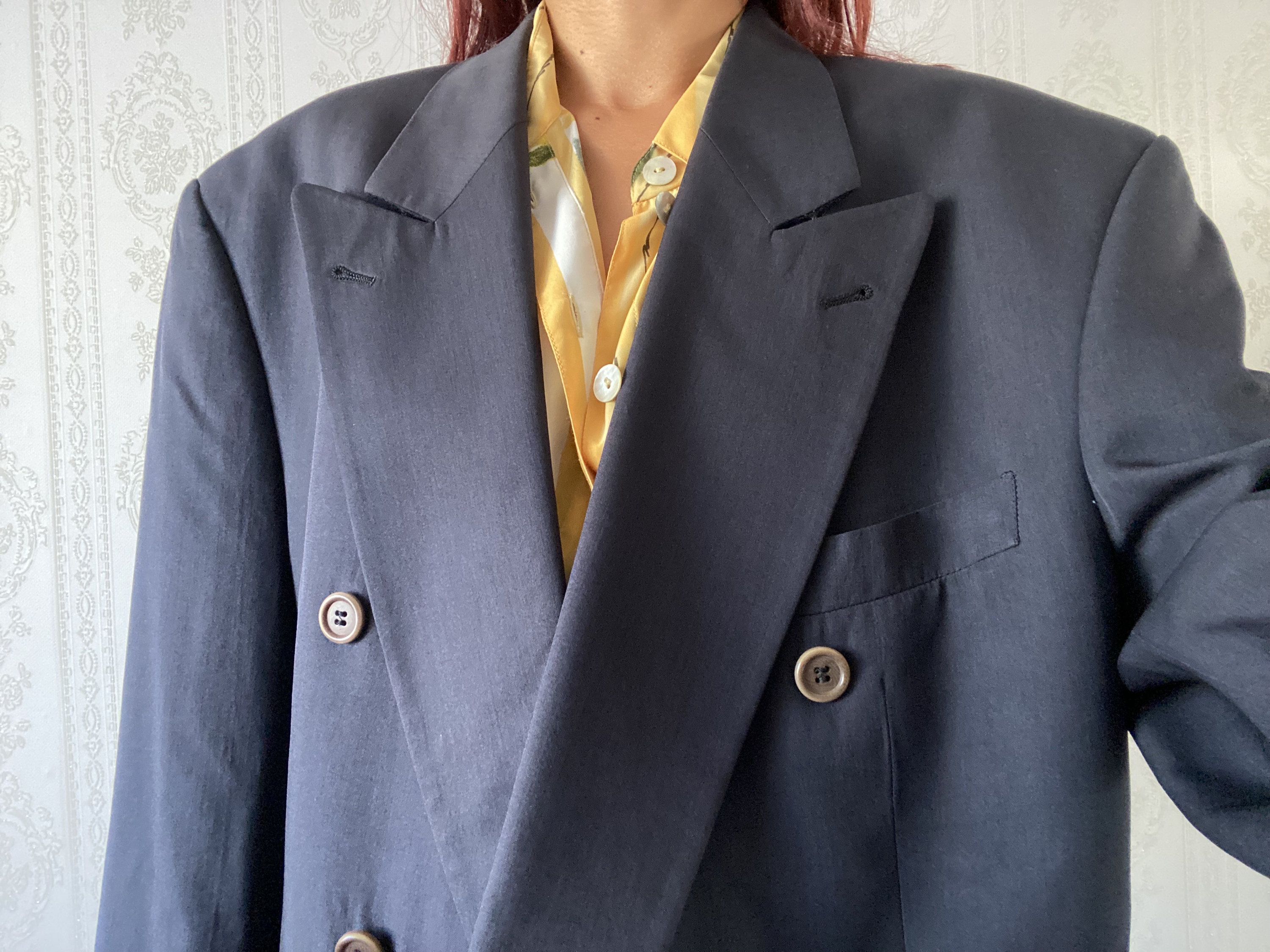 Vintage Navy Blue Double Breasted Blazer/ S - L - Etsy