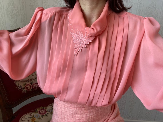pleated chiffon blouse