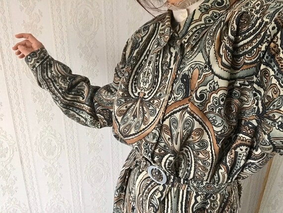 Vintage Paisley Shirt-dress/ Shapeless Dress/ Over