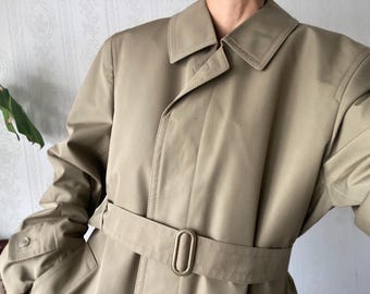 Vintage Unisex khaki beige gesteppter Trenchcoat / M - XL