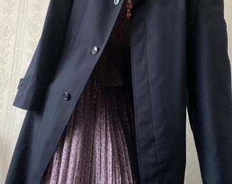 ヴィンテージ ユニセックス ネイビーブルー トレンチコート / XL - 3XL