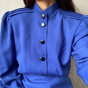 Vintage blauw rokkostuum van wolmix/L
