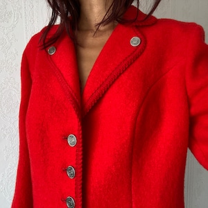 Vintage Red Folklore pure Wool Jacket/ M - L