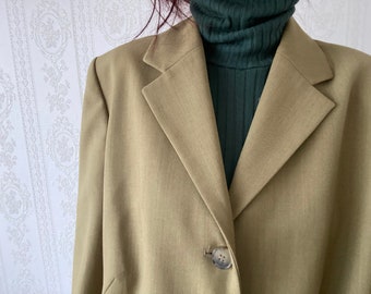 Vintage Mustard Green Blazer/ Jacket/ M - petite L
