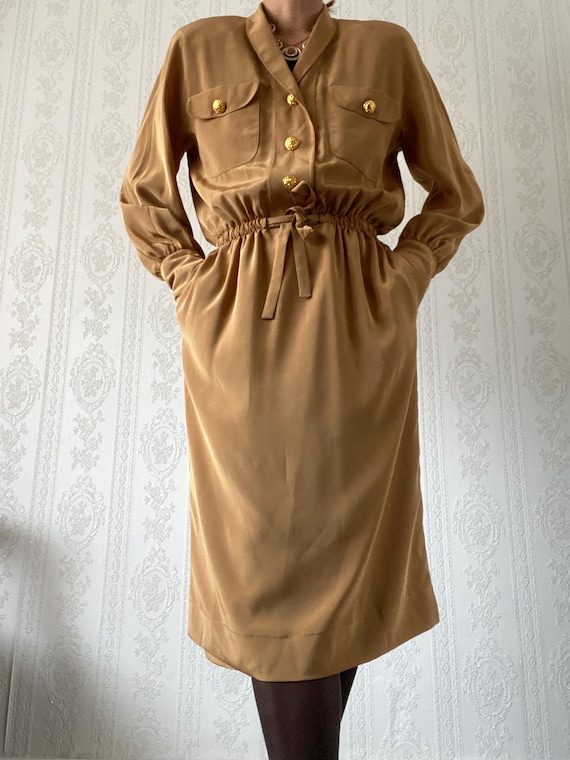silk blouson dress Blouson Long Sleeve Floral Dress 6 / Silk White/Multi
