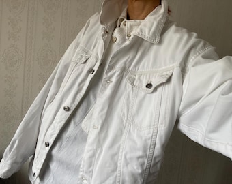 Vintage Unisex Weiße Baumwolljacke / S - L