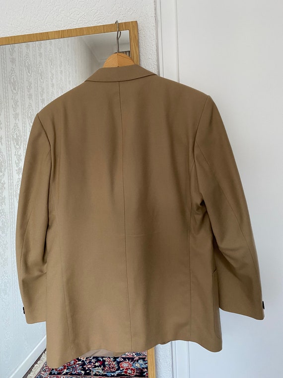 Vintage Unisex Khaki Beige Wool Blazer/ Jacket/ S… - image 9