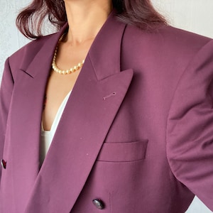 Vintage Unisex Aubergine double breasted Blazer/ Jacket/ M - XL