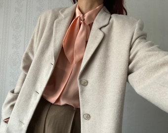 Vintage ecru Wool blend Blazer/ Jacket/ M