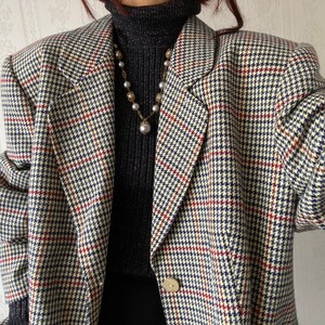 Vintage Wool blend Houndstooth Blazer/ Jacket/ XXL - 3XL