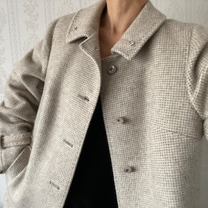 Vintage Beige Wool blend Coat/ M - L