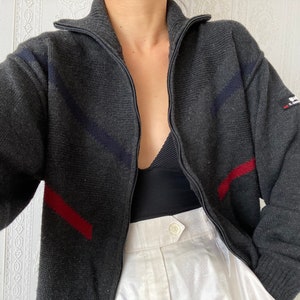 Pull unisexe à glissière/gilet unisexe vintage en laine mélangée L - TG