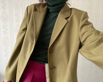 Vintage Mustard Green Blazer/ Jacket/ M - L