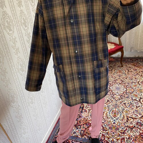 Vintage reversible Tartan High Neck Windbreaker/ Jacket/ M - shops L