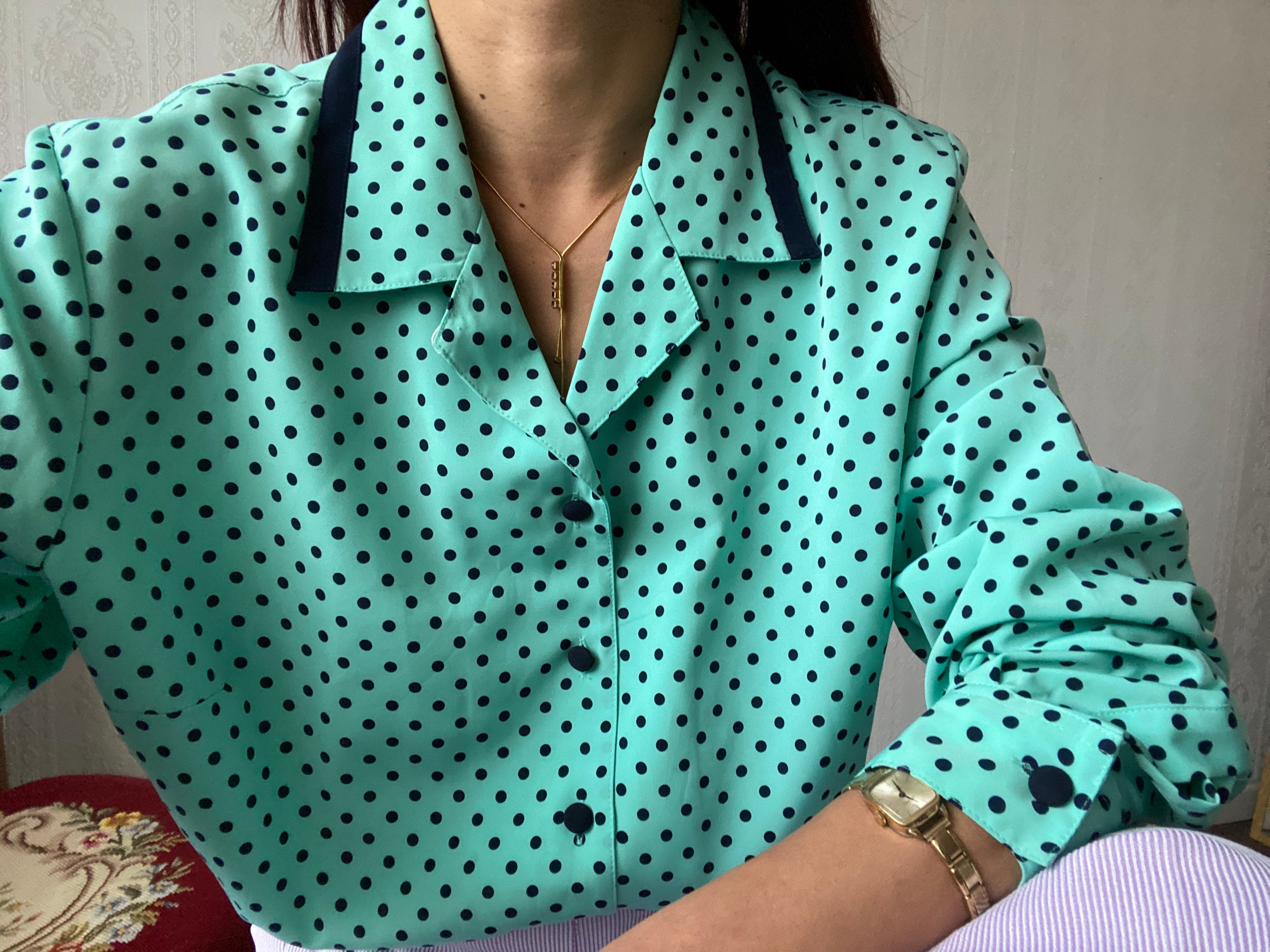 Blue Polka Dot Shirt Etsy Canada